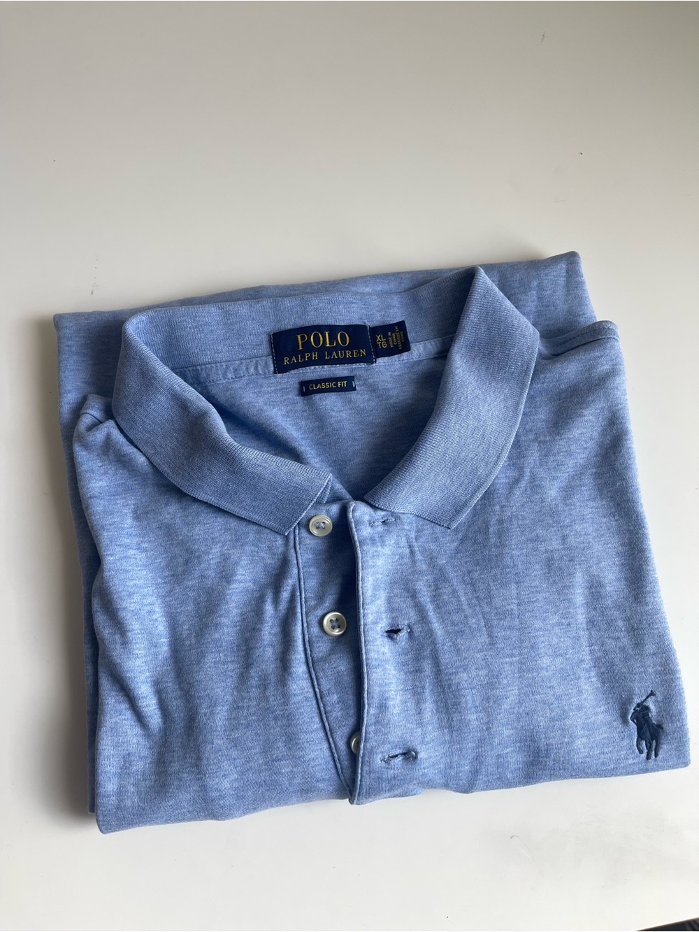 Ralph Lauren Men’s Polo Shirt in Heathered Light Blue